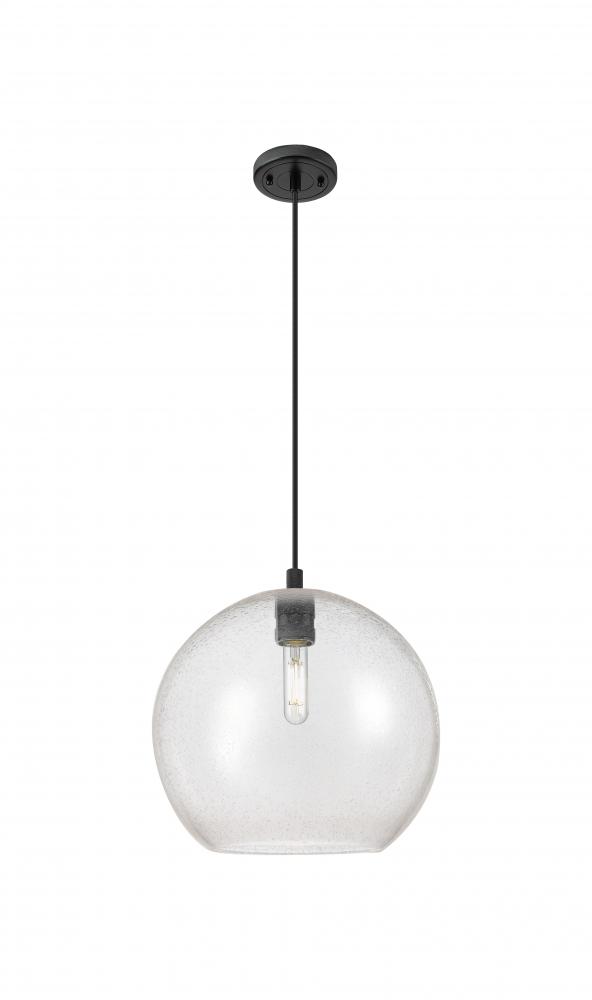 Crown Point - 1 Light - 12 inch - Matte Black - Pendant