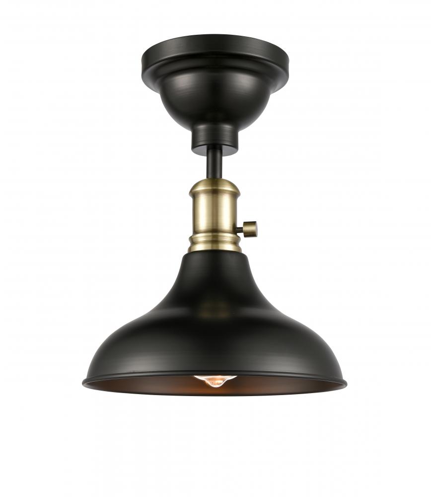 Metro - 1 Light - 10 inch - Black Antique Brass - Semi-Flush Mount