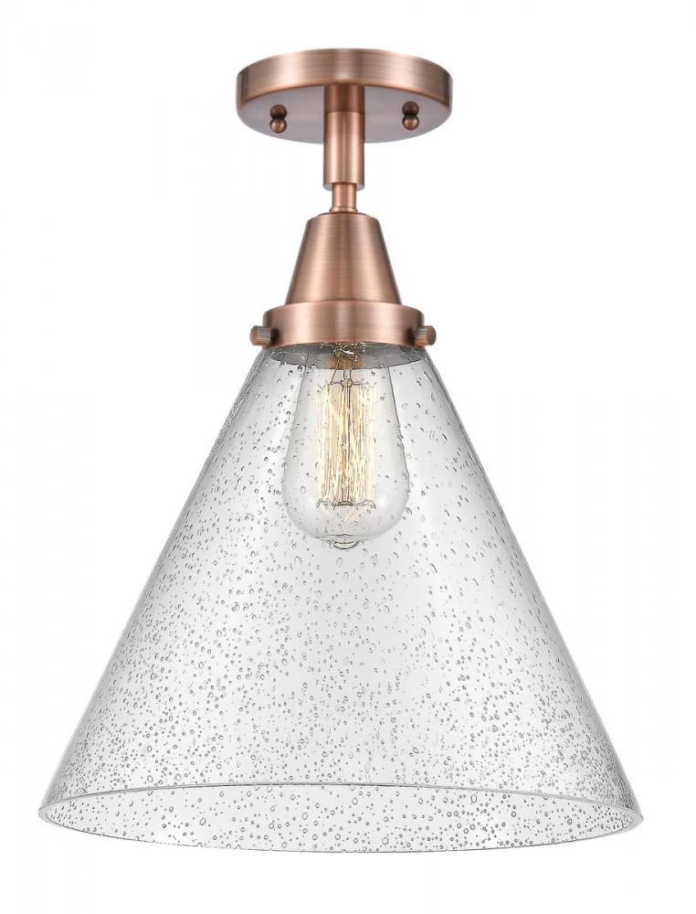 Cone - 1 Light - 12 inch - Antique Copper - Semi-Flush Mount