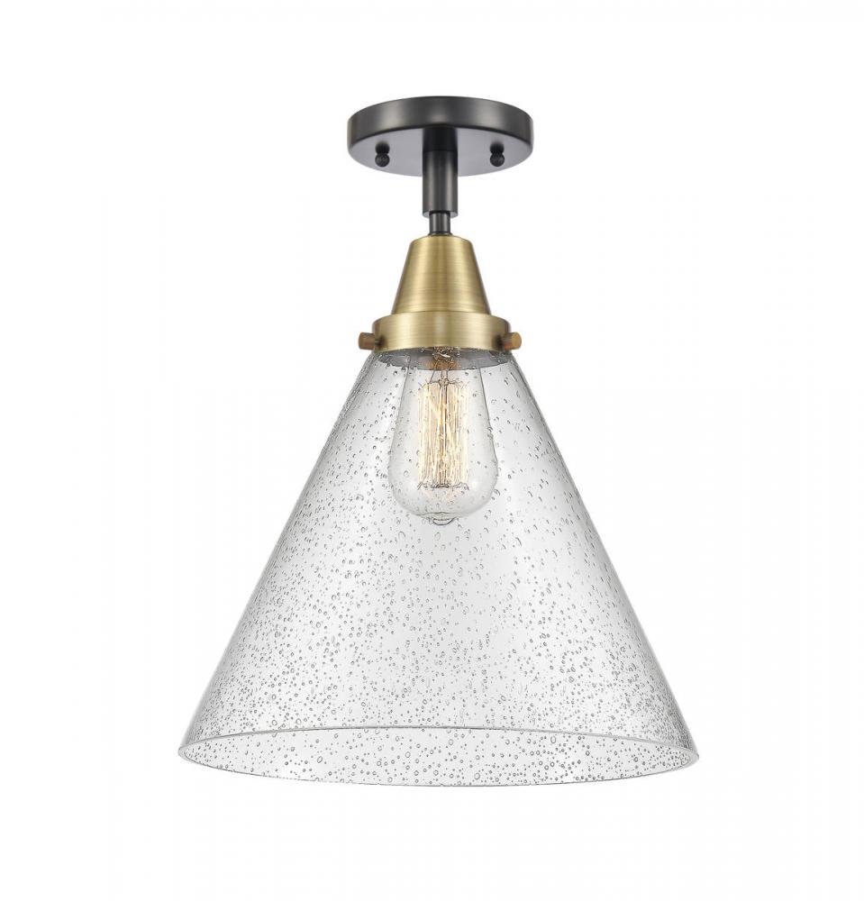 Cone - 1 Light - 12 inch - Black Antique Brass - Semi-Flush Mount