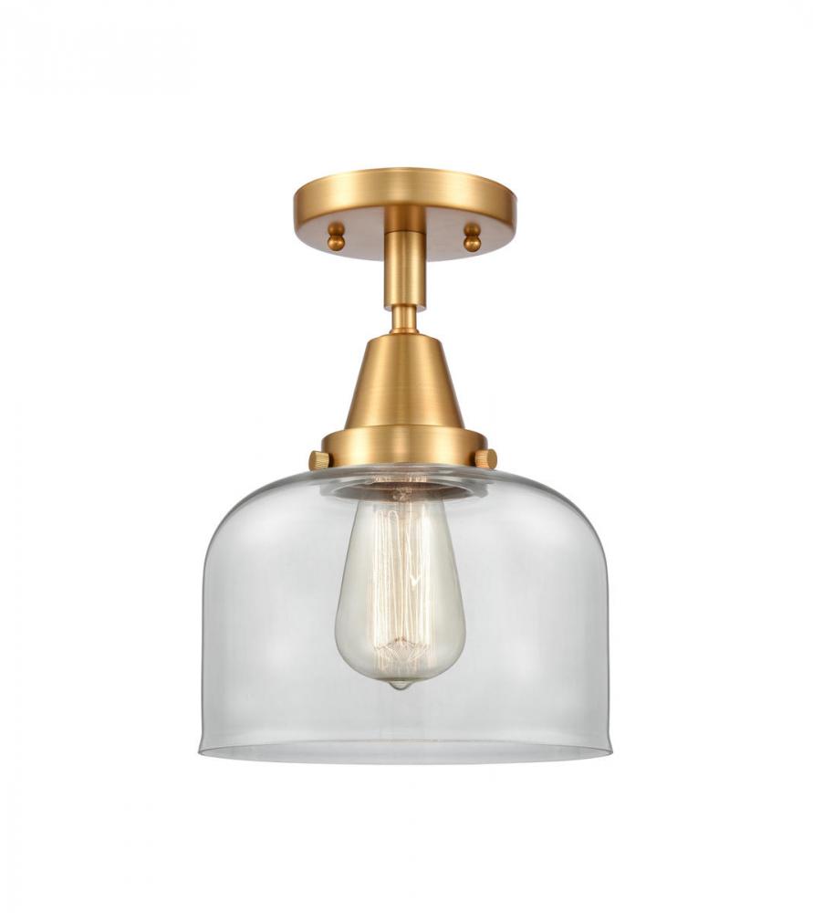 Bell - 1 Light - 8 inch - Satin Gold - Semi-Flush Mount