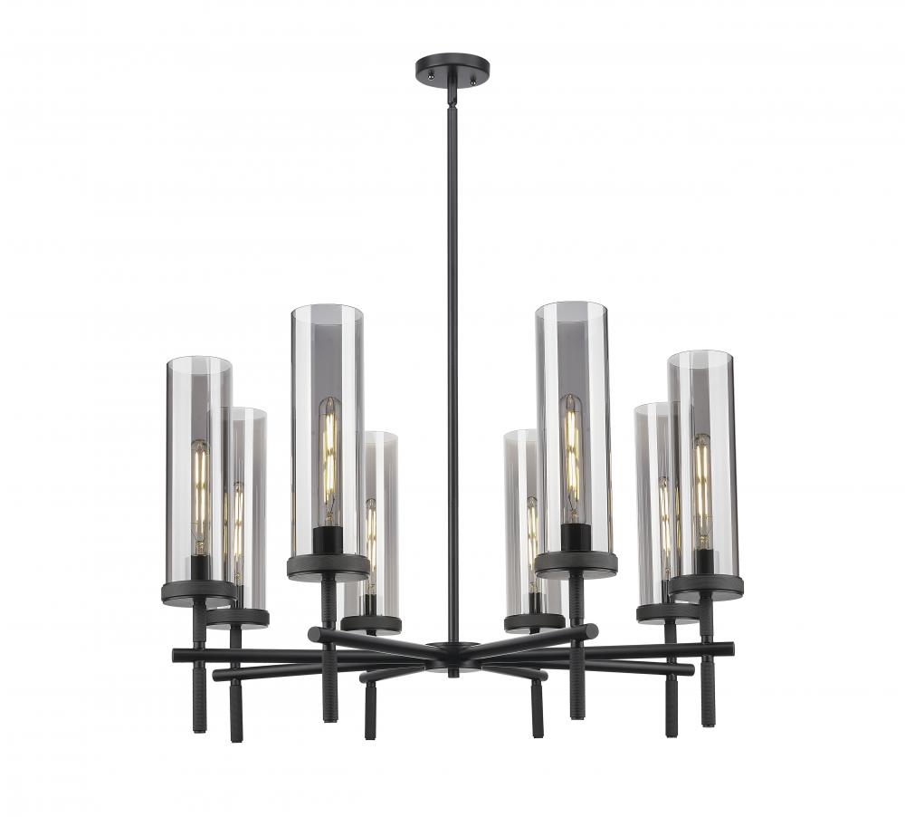 Lincoln - 8 Light - 27 inch - Matte Black - Chandelier