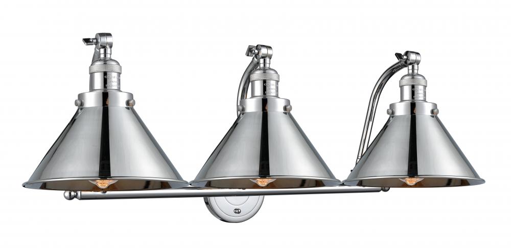 Briarcliff - 3 Light - 28 inch - Polished Chrome - Adjustable Bath Vanity Light