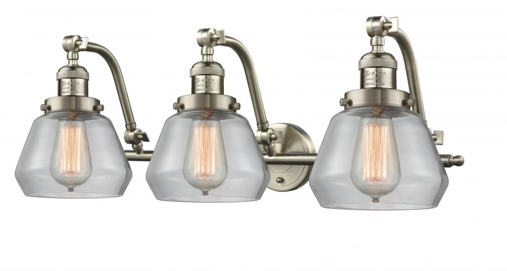 Fulton - 3 Light - 28 inch - Brushed Satin Nickel - Adjustable Bath Vanity Light