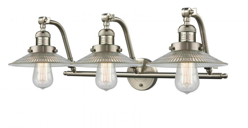 Halophane - 3 Light - 28 inch - Brushed Satin Nickel - Adjustable Bath Vanity Light