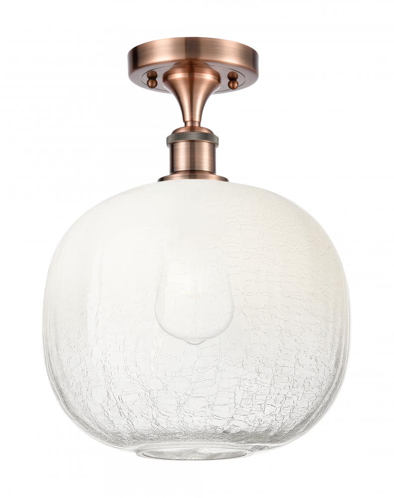 Brookhaven Sphere - 1 Light - 11 inch - Antique Copper - Semi-Flush Mount