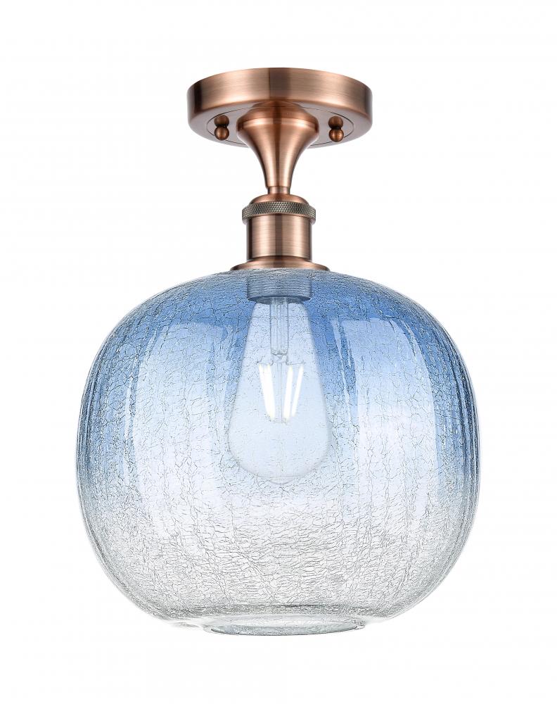 Brookhaven Sphere - 1 Light - 11 inch - Antique Copper - Semi-Flush Mount