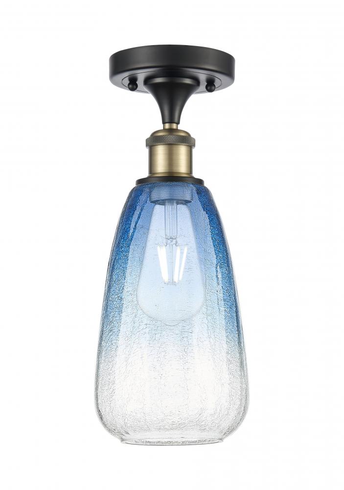 Brookhaven Almond - 1 Light - 6 inch - Black Antique Brass - Semi-Flush Mount