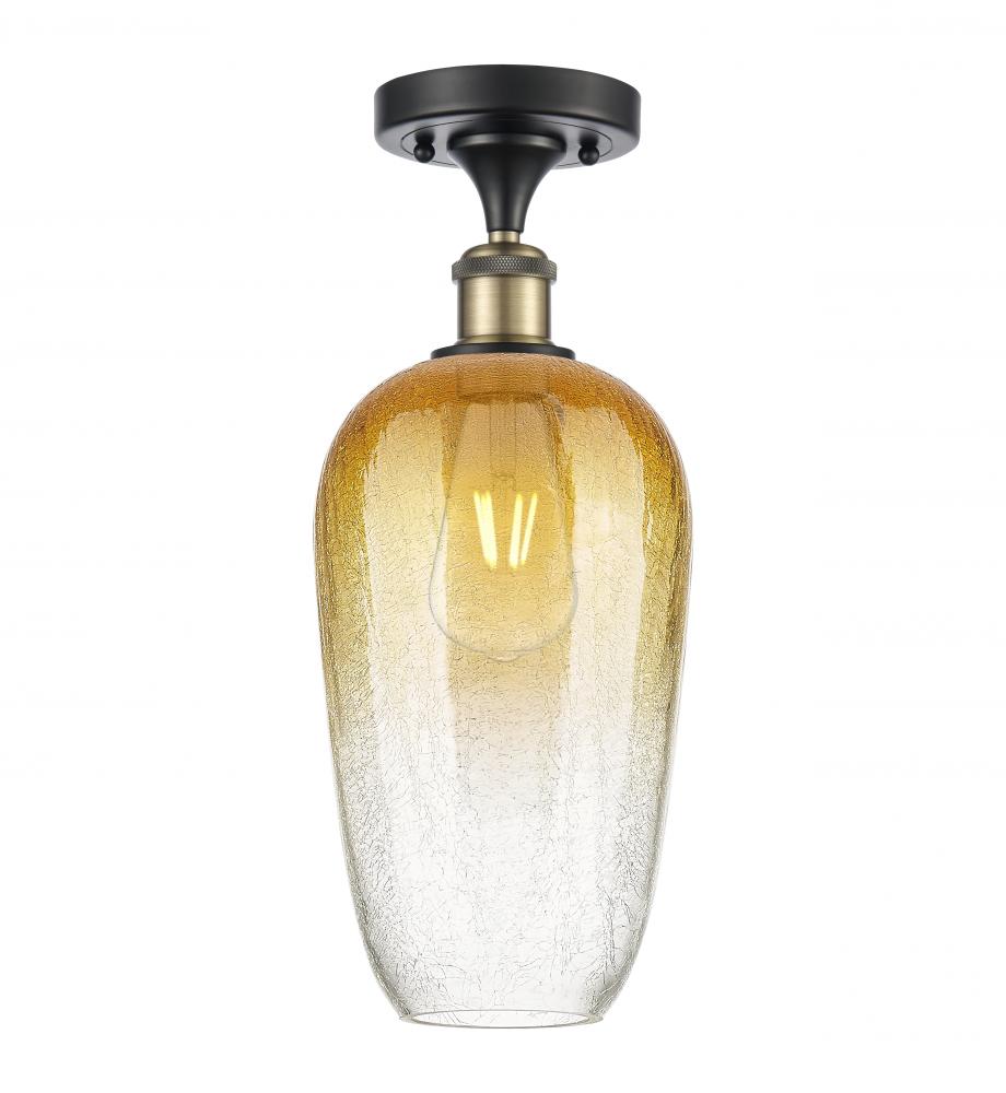 Brookhaven Flute - 1 Light - 7 inch - Black Antique Brass - Semi-Flush Mount