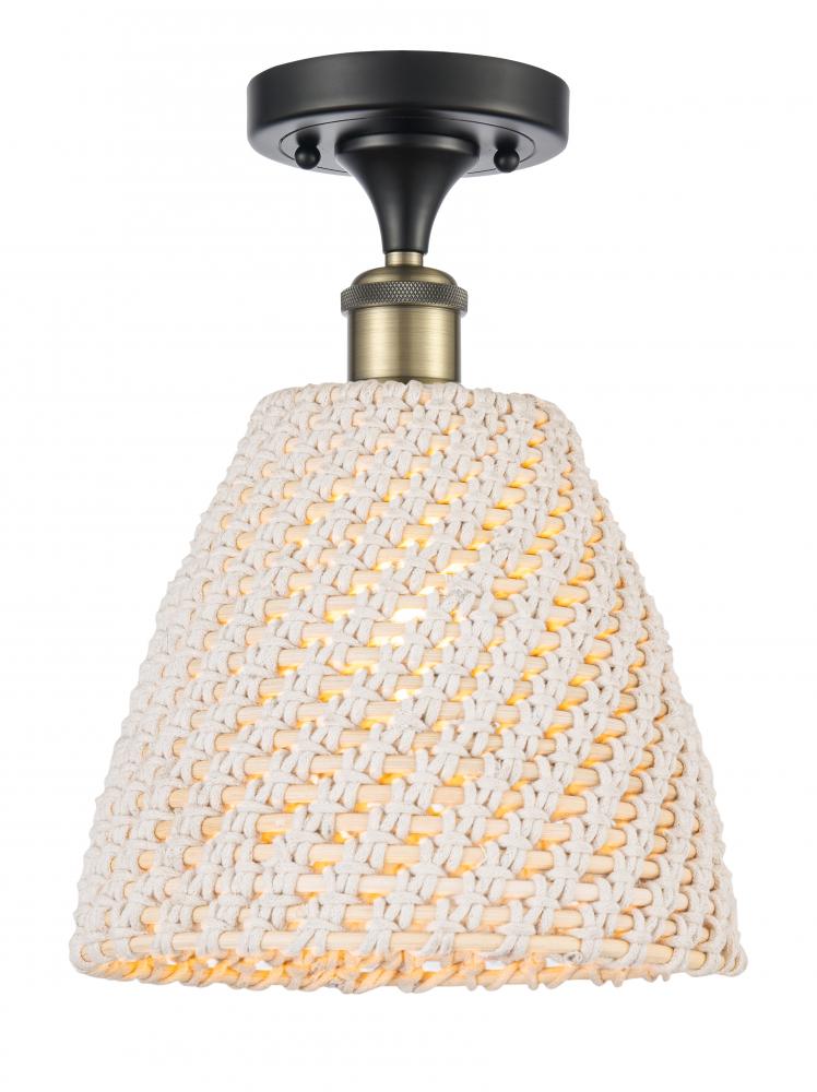 Bristol Natural - 1 Light - 6 inch - Black Antique Brass - Semi-Flush Mount