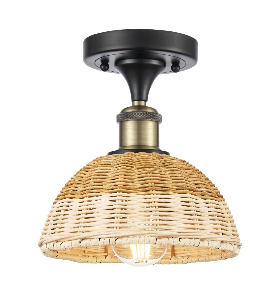 Bristol Natural II - 1 Light - 8 inch - Black Antique Brass - Semi-Flush Mount