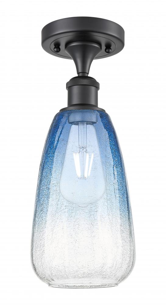 Brookhaven Almond - 1 Light - 6 inch - Matte Black - Semi-Flush Mount