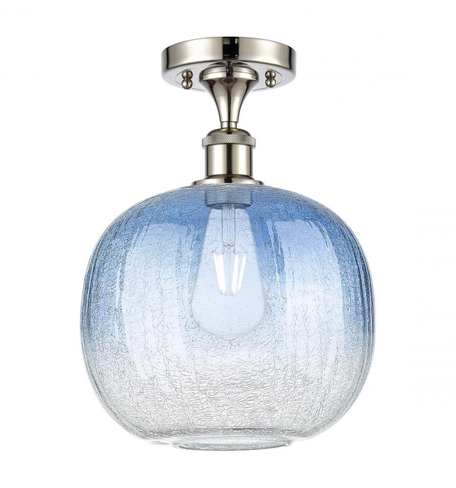 Brookhaven Sphere - 1 Light - 11 inch - Polished Nickel - Semi-Flush Mount