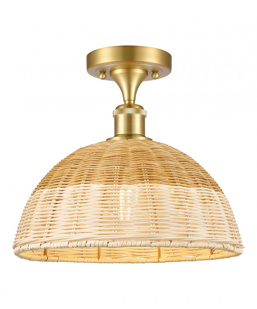 Bristol Natural II - 1 Light - 12 inch - Satin Gold - Semi-Flush Mount