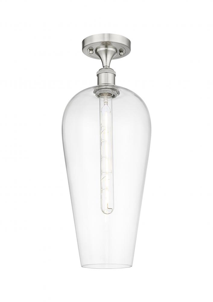 Chelsea - 1 Light - 8 inch - Brushed Satin Nickel - Semi-Flush Mount