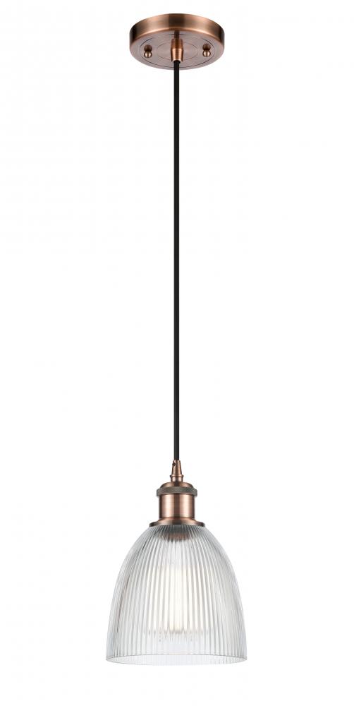 Castile - 1 Light - 6 inch - Antique Copper - Cord hung - Mini Pendant