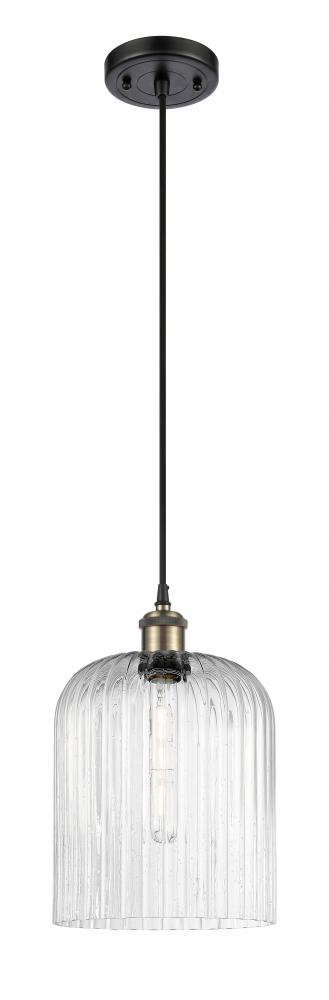 Bridal Veil - 1 Light - 5 inch - Black Antique Brass - Cord hung - Mini Pendant