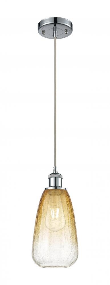 Brookhaven Almond - 1 Light - 6 inch - Polished Chrome - Cord hung - Mini Pendant