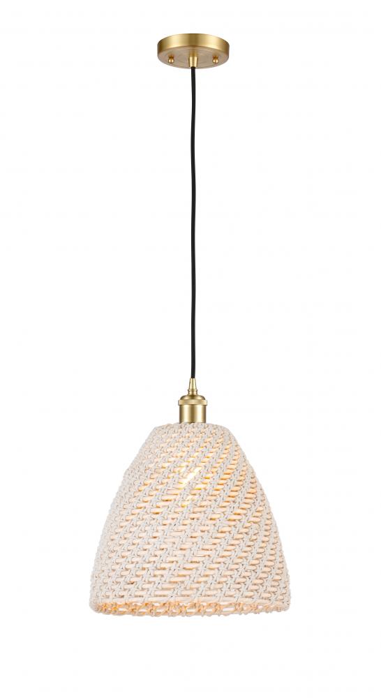 Bristol Natural - 1 Light - 6 inch - Satin Gold - Cord hung - Mini Pendant