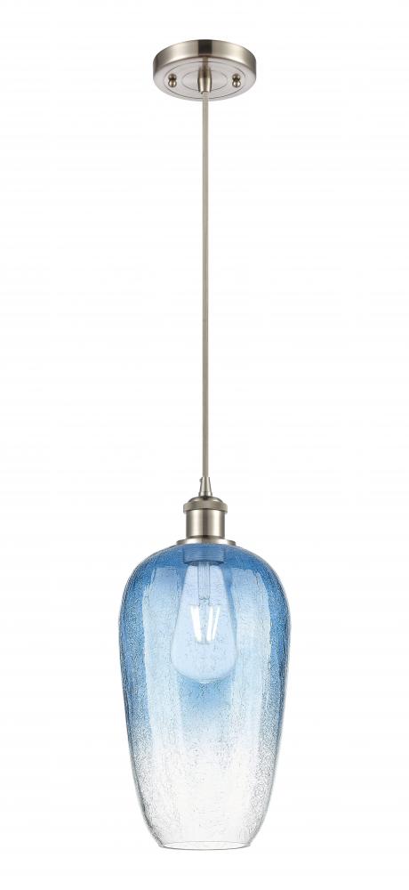 Brookhaven Flute - 1 Light - 7 inch - Brushed Satin Nickel - Cord hung - Mini Pendant