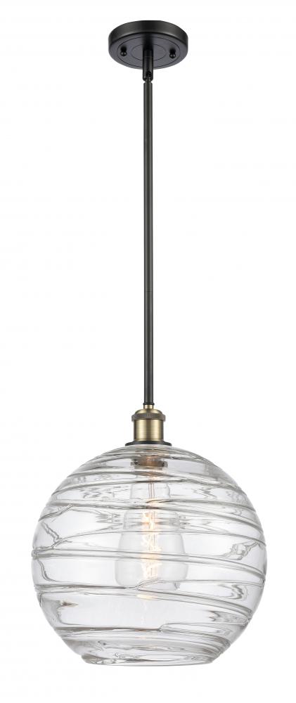 Athens Deco Swirl - 1 Light - 12 inch - Black Antique Brass - Mini Pendant