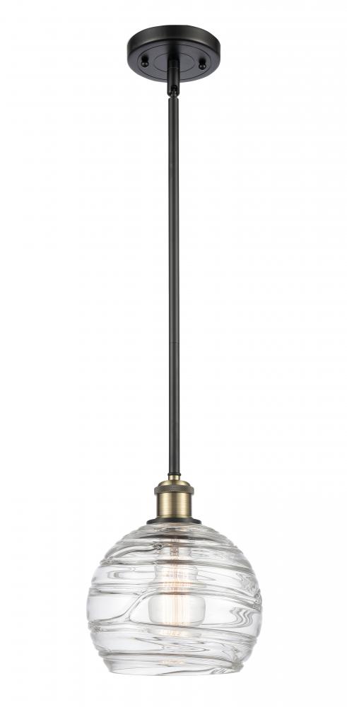 Athens Deco Swirl - 1 Light - 8 inch - Black Antique Brass - Mini Pendant