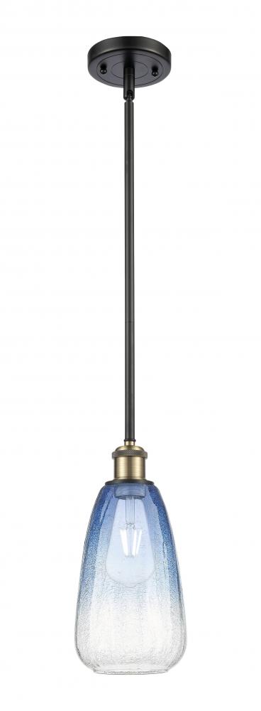 Brookhaven Almond - 1 Light - 6 inch - Black Antique Brass - Stem hung - Mini Pendant