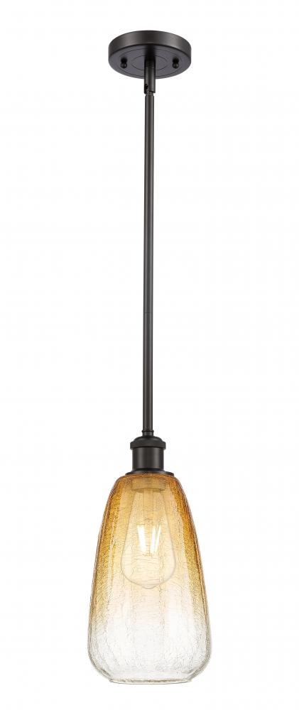 Brookhaven Almond - 1 Light - 6 inch - Oil Rubbed Bronze - Stem hung - Mini Pendant