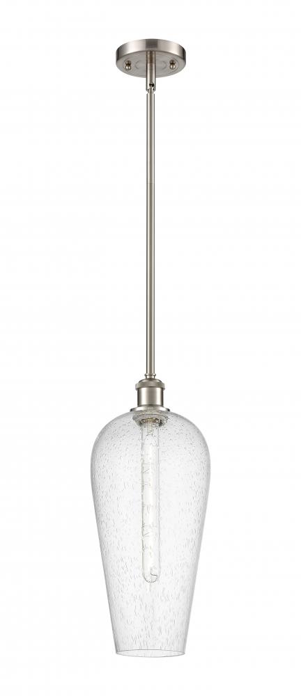 Chelsea - 1 Light - 8 inch - Brushed Satin Nickel - Stem hung - Mini Pendant