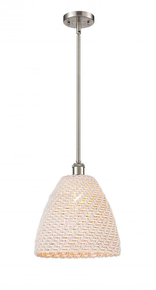 Bristol Natural - 1 Light - 6 inch - Brushed Satin Nickel - Mini Pendant