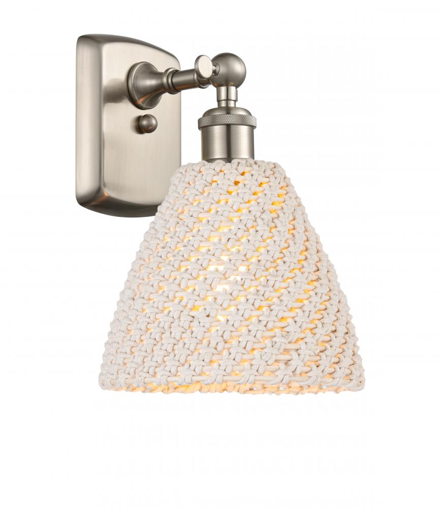 Bristol Natural - 1 Light - 8 inch - Brushed Satin Nickel - Sconce