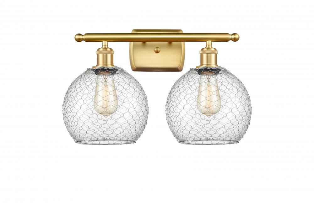 Farmhouse Chicken Wire 2 Light Bath Vanity Light