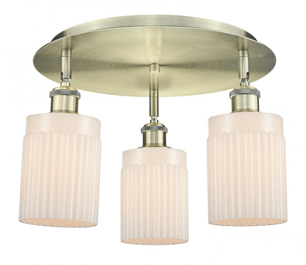 Hadley - 3 Light - 16 inch - Antique Brass - Semi-Flush Mount