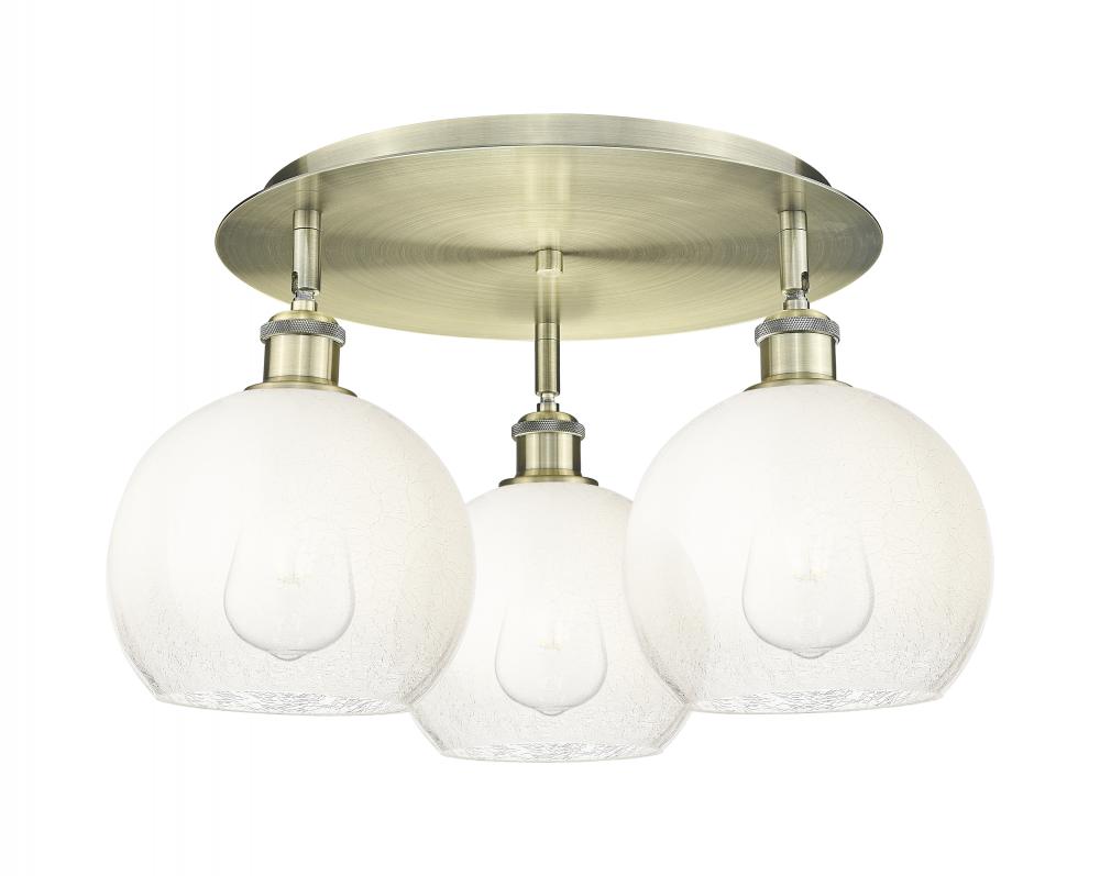 Brookhaven Globe - 3 Light - 20 inch - Antique Brass - Semi-Flush Mount