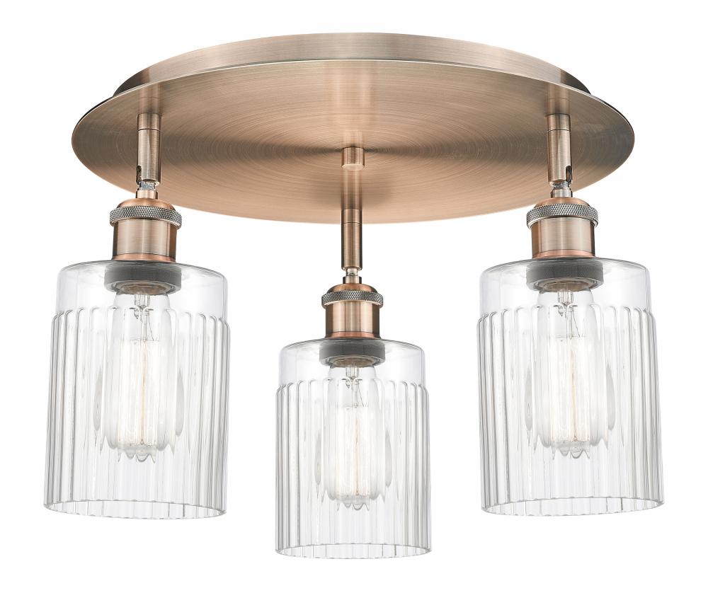 Hadley - 3 Light - 16 inch - Antique Copper - Semi-Flush Mount