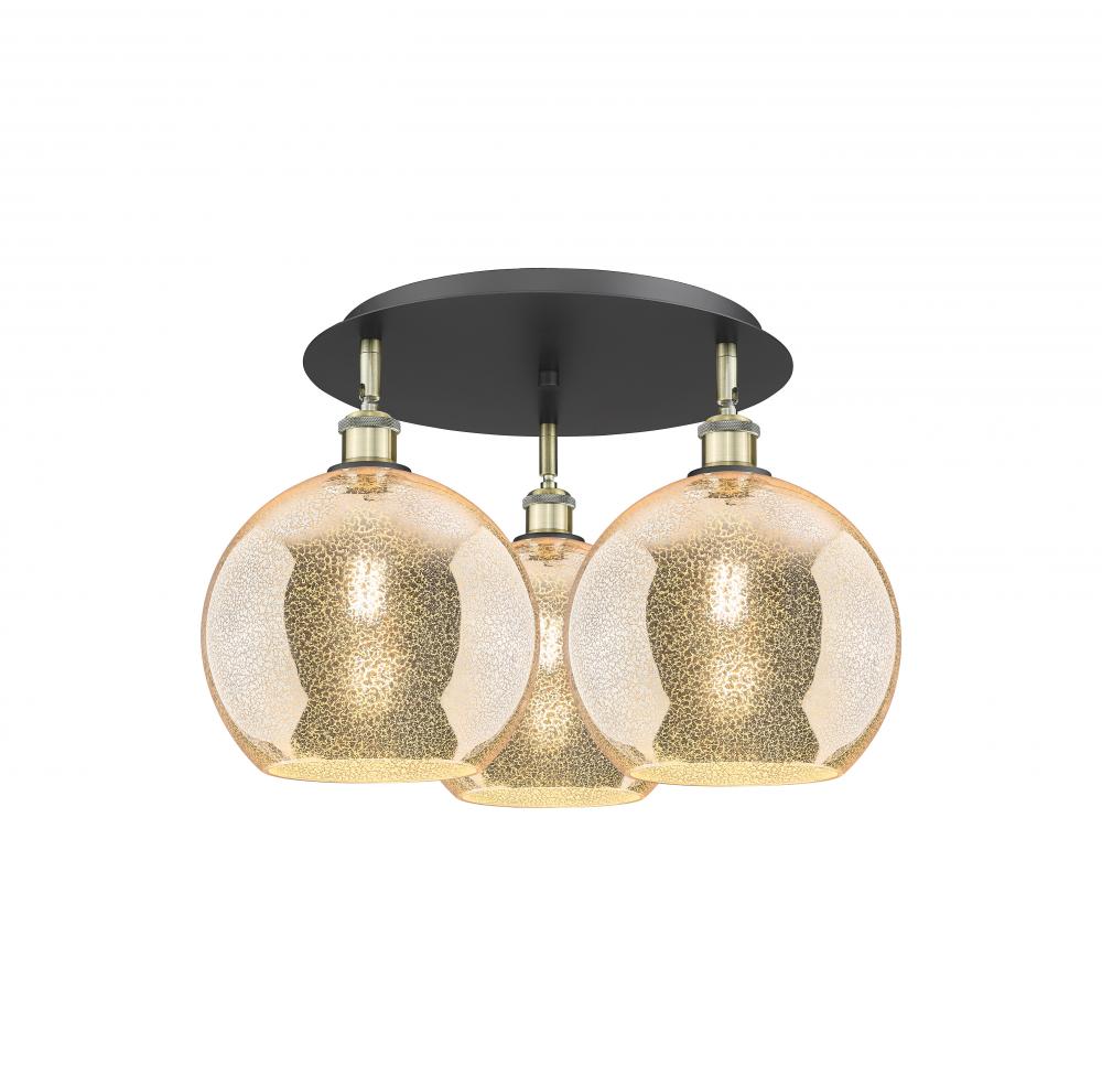 Athens - 3 Light - 22 inch - Black Antique Brass - Semi-Flush Mount