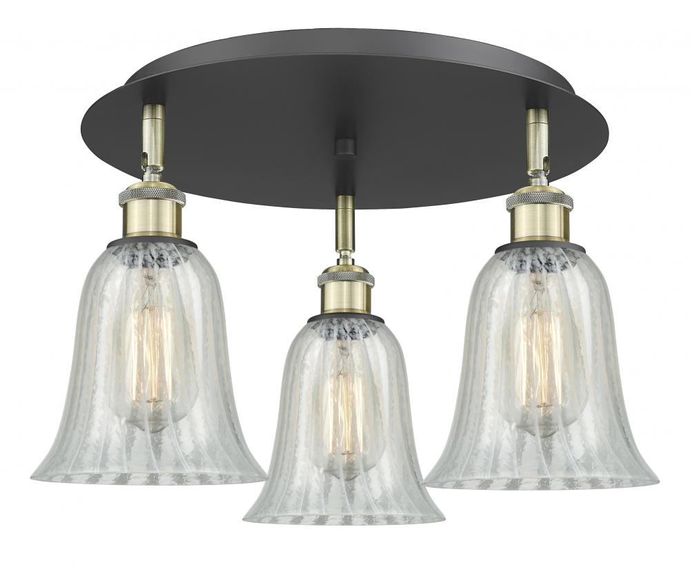 Hanover - 3 Light - 18 inch - Black Antique Brass - Flush Mount