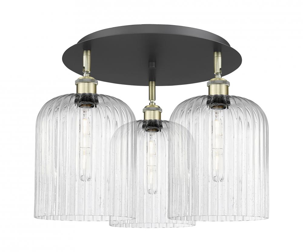 Bridal Veil - 3 Light - 17 inch - Black Antique Brass - Semi-Flush Mount