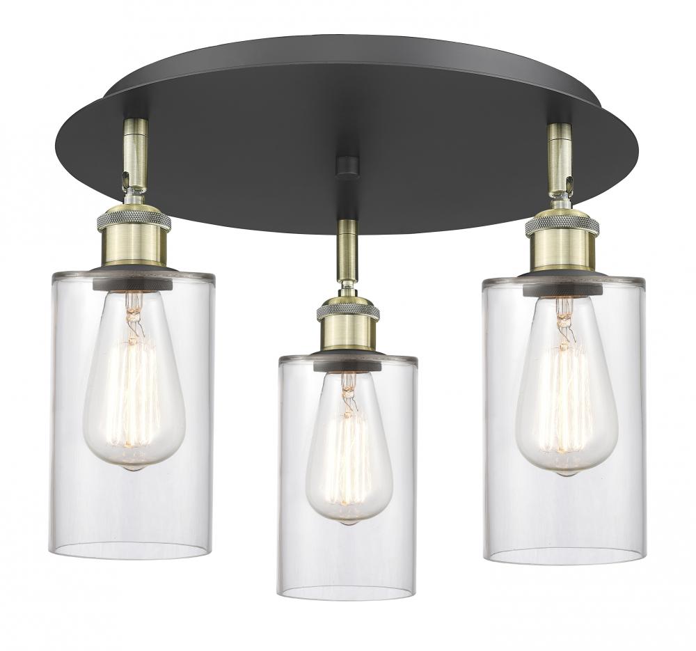 Clymer - 3 Light - 16 inch - Black Antique Brass - Semi-Flush Mount