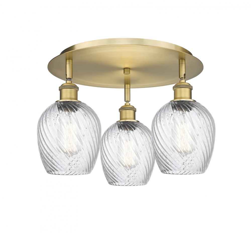 Salina - 3 Light - 18 inch - Brushed Brass - Semi-Flush Mount