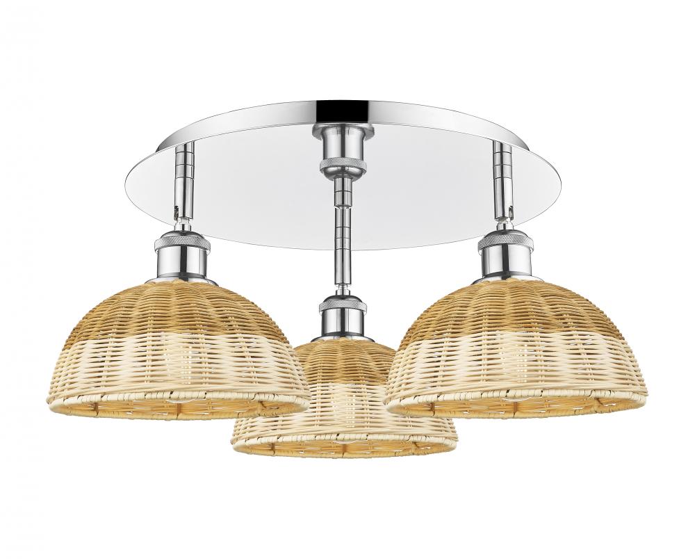 Bristol Natural II - 3 Light - 21 inch - Polished Chrome - Semi-Flush Mount