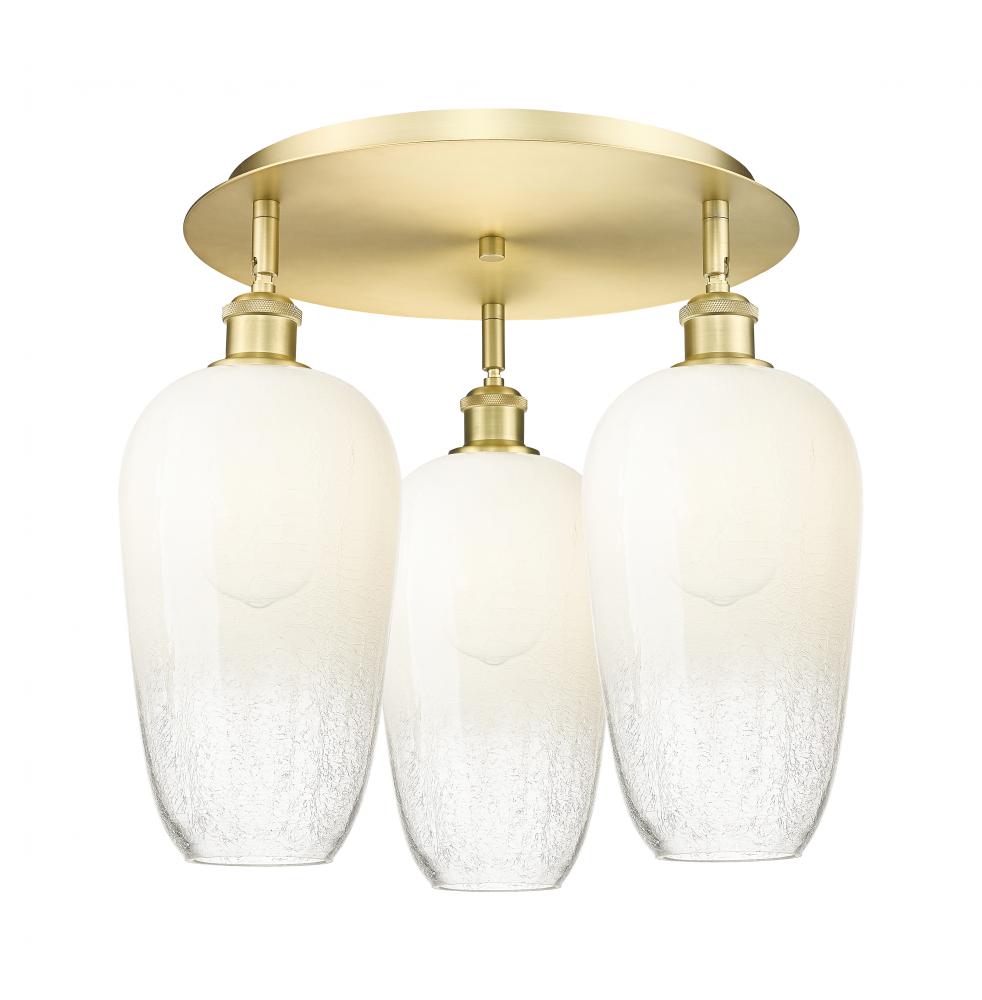 Brookhaven Flute - 3 Light - 19 inch - Satin Gold - Semi-Flush Mount