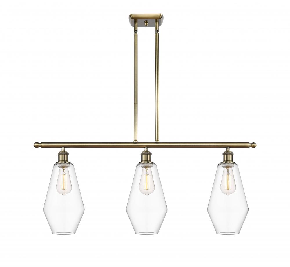 Cindyrella - 3 Light - 36 inch - Antique Brass - Cord hung - Island Light