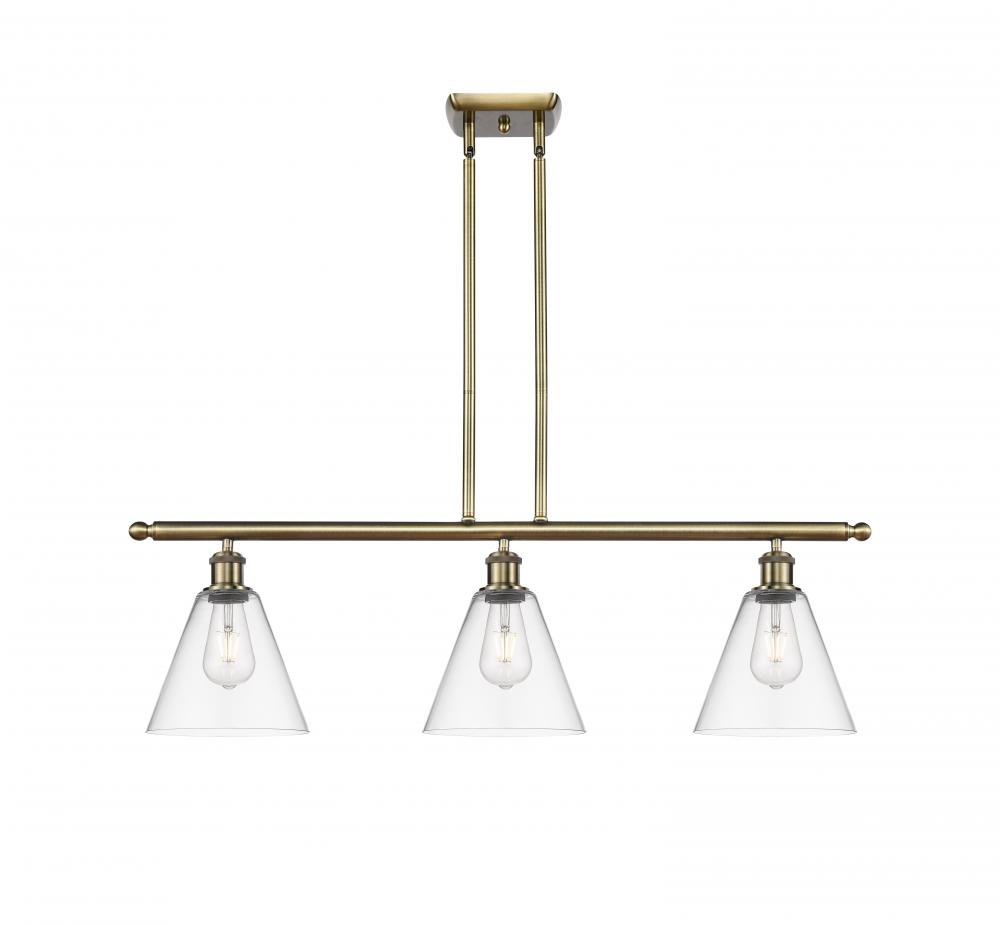 Berkshire - 3 Light - 36 inch - Antique Brass - Stem hung - Island Light