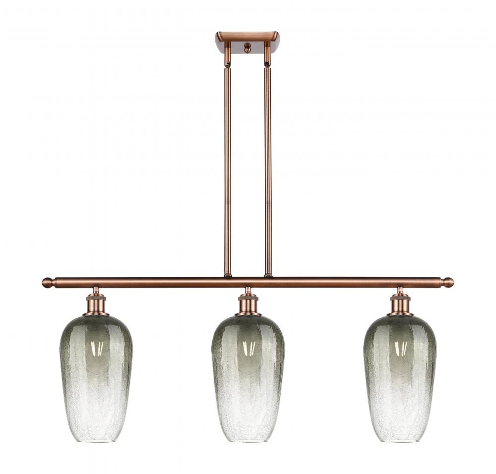 Brookhaven Flute - 3 Light - 36 inch - Antique Copper - Stem Hung - Island Light