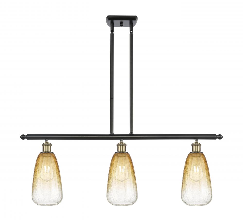 Brookhaven Almond - 3 Light - 36 inch - Black Antique Brass - Stem Hung - Island Light