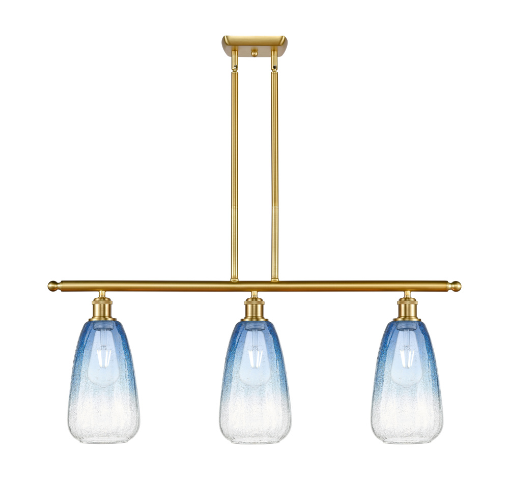 Brookhaven Almond - 3 Light - 36 inch - Satin Gold - Stem Hung - Island Light