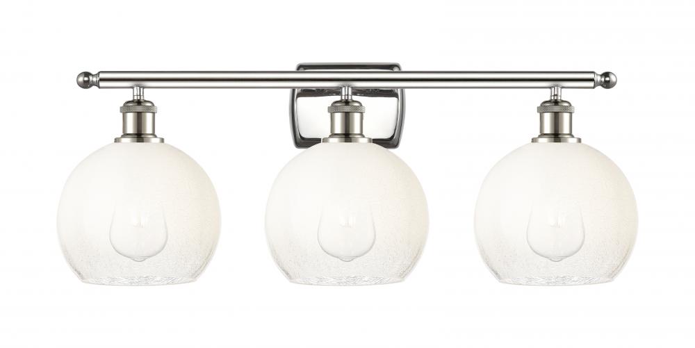 Brookhaven Globe - 3 Light - 28 inch - Polished Nickel - Bath Vanity Light