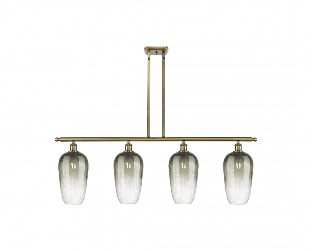 Brookhaven Flute - 4 Light - 48 inch - Antique Brass - Stem Hung - Island Light