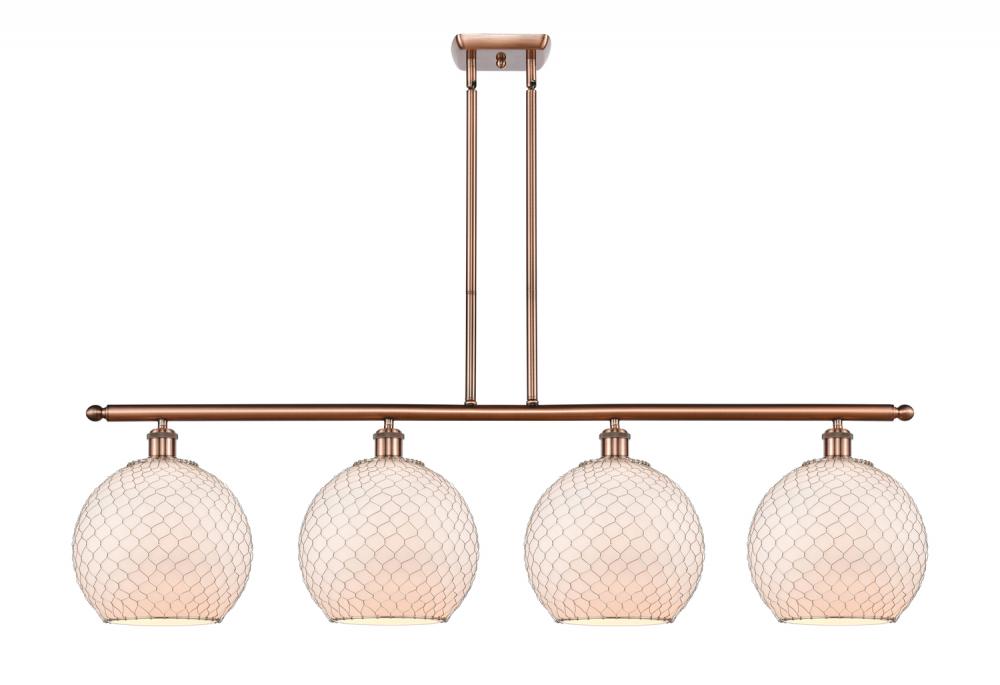 Large Farmhouse Chicken Wire 4 Light Island Light